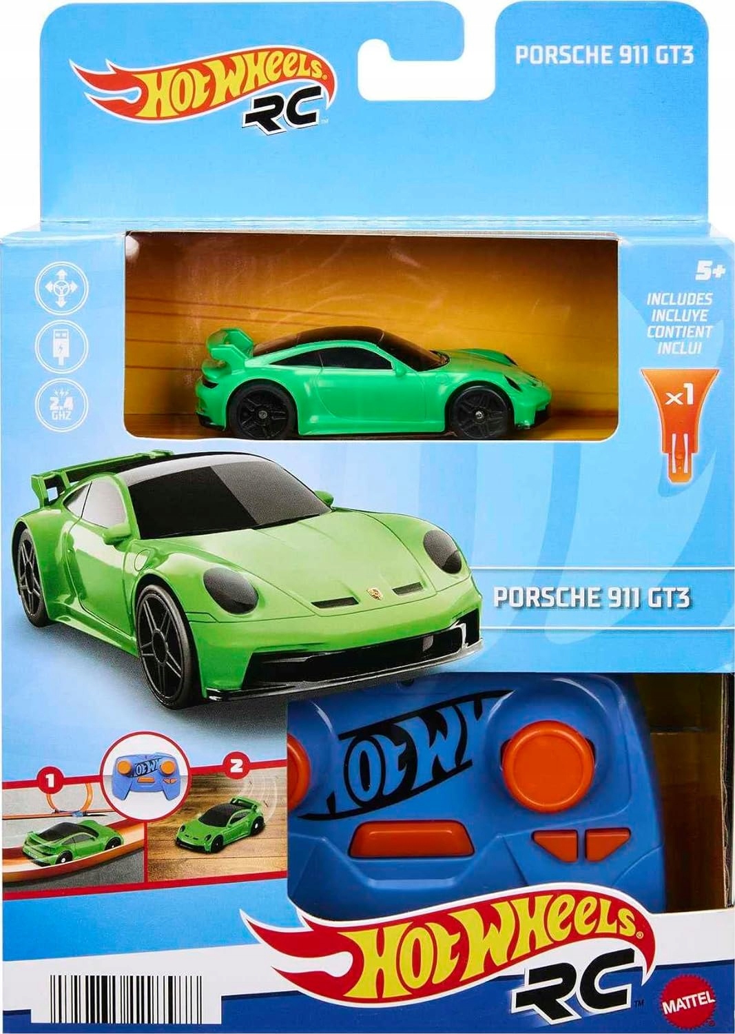 HOT WHEELS CAR 1:64 RC PORSCHE 911 na diaľkové ovládanie